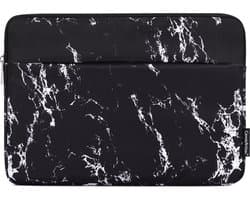 Laptophoes 13 Inch – Laptop Sleeve - Geschikt voor Macbook Air & Pro - Zwart Marmer