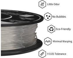 Eryone TPU Filament 1.75mm 500g Voor 3D Printer en 3D Pen Transparant