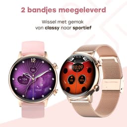 Bizoule Smartwatch Divina - Smartwatch Dames Rosé-Goud - 40mm - 1,1 AMOLED Touchscreen - Horloge met Belfunctie - Bloeddrukmeter - Stappenteller - Android en iOS — thumbnail 4