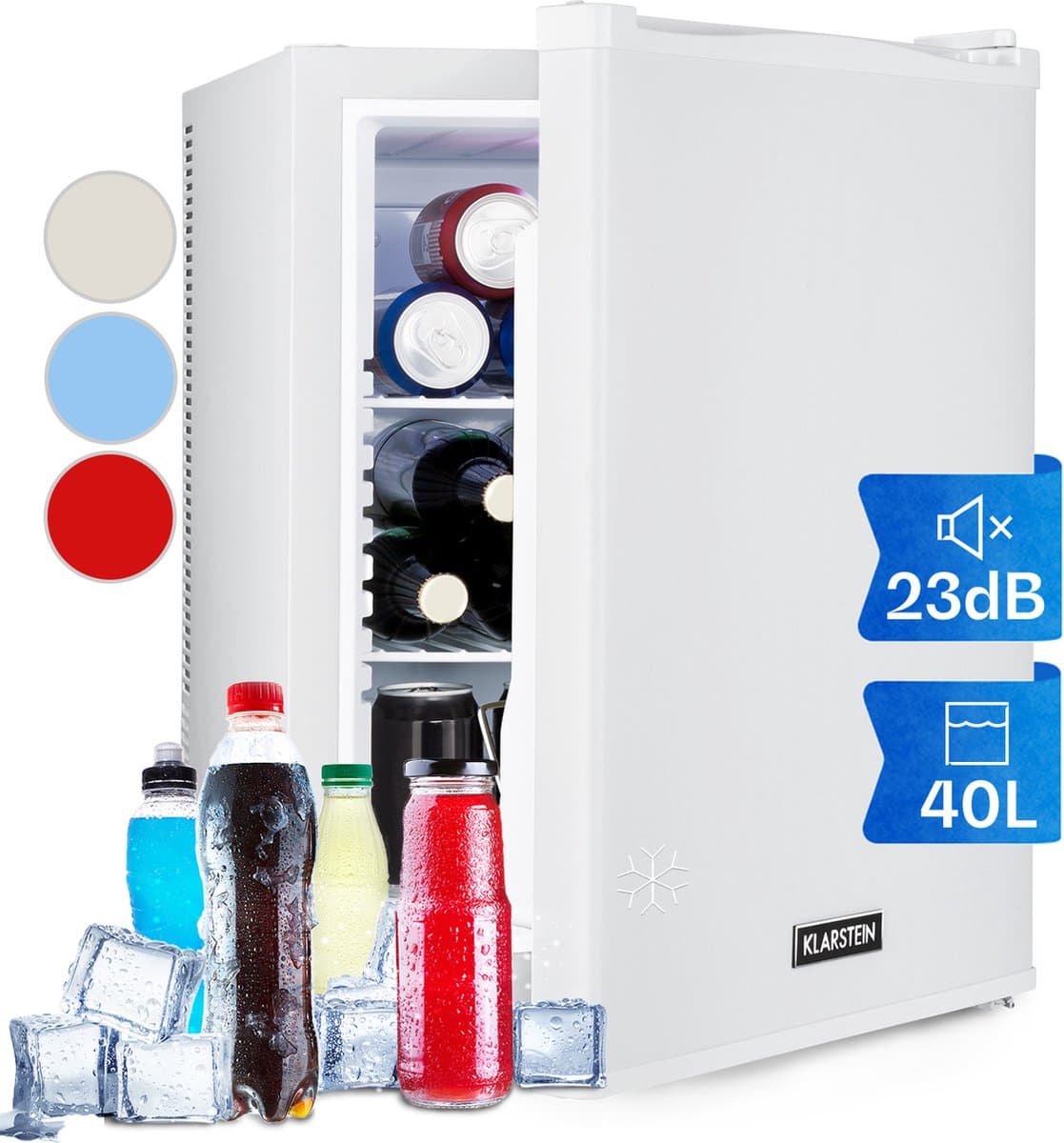 Klarstein Happy Hour minibar 40L 5-15°C 23 dB led-verlichting — afbeelding 1