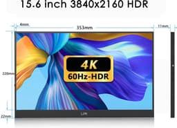 Lipa AX-60 portable monitor 4K Ultra HD 15.6 inch - Draagbare monitor - Beeldscherm - Computerscherm - Draagbaar scherm - HDMI - 2x USB C & 1x Micro usb - Speakers - Freesync - Hoes en kickstand - Ook voor consoles- Energiezuinig - 3840 x 2160 UHD — thumbnail 2