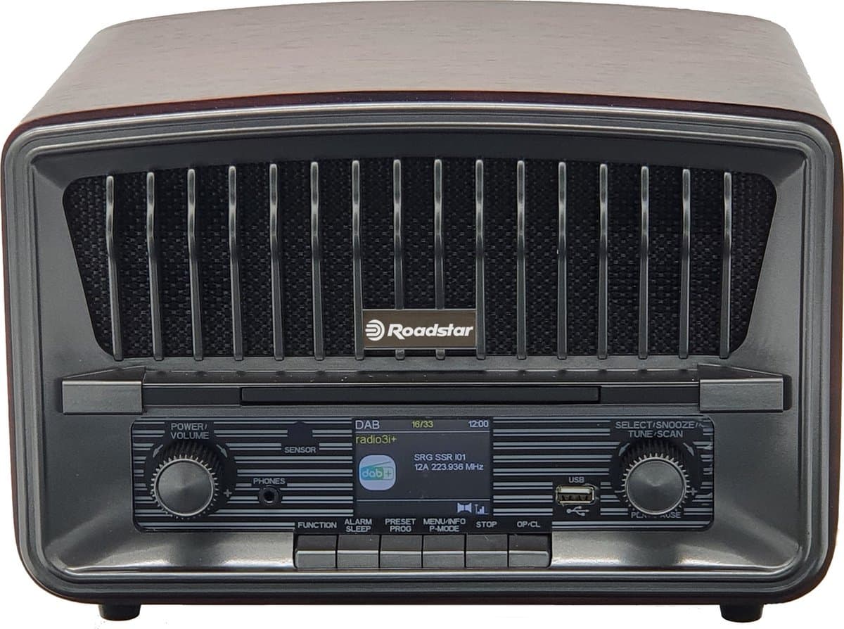 Roadstar HRA-270CD+BT - Retro DAB+ & FM Radio - CD Speler - AUX-in - Koptelefoon aansluiting — afbeelding 1