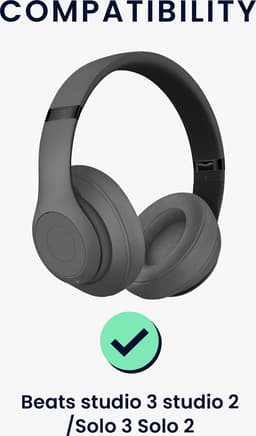 kwmobile cover voor koptelefoon hoofdband - geschikt voor Beats Studio 3 Studio2 / Solo 3 Solo 2 - Koptelefoon band hoes van neopreen - In zwart — thumbnail 4
