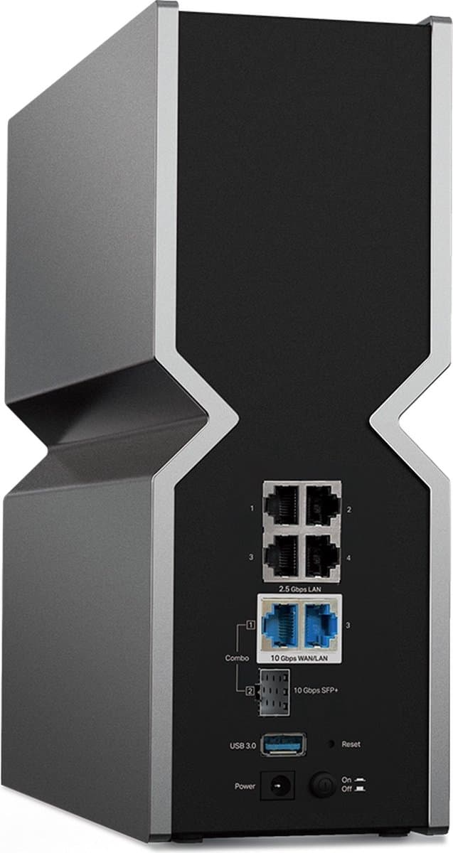 TP-LINK Archer BE800 Wi-Fi 7 tri-band draadloze router met meerdere Gigabit Ethernet-poorten, zwart roestvrijstalen behuizing — afbeelding 1