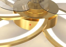 6 Lotus Plafondlamp - Met Ventilator - Goud - Met Afstandsbediening - Smart lamp - Dimbaar Met App - 6 Standen Ventilator - Woonkamerlamp - Moderne lamp - Plafoniere — thumbnail 3