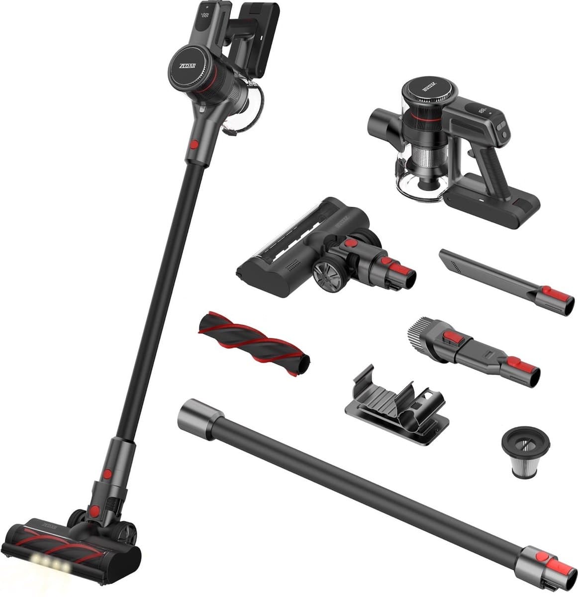 Zedar S900 Steelstofzuiger draadloos 300Watt met 4 verschillende opzetstukken - Draadloze stofzuiger - zonder zak op accu- Vacuum cleaner — afbeelding 1