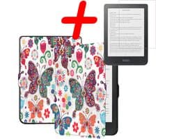 Hoes Geschikt voor Kobo Clara HD Hoesje Bookcase Cover Hoes Met Screenprotector - Hoesje Geschikt voor Kobo Clara HD Hoes Cover Case - Vlinders