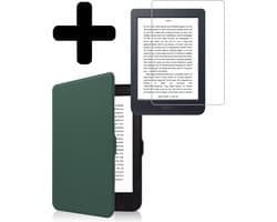 Hoes Geschikt voor Kobo Nia - E-reader Bescherm Hoesje Case Sleep Cover Met Screenprotector - Hoes Geschikt voor Kobo Nia Hoesje - Donkergroen