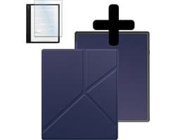 Hoes Geschikt voor Kobo Elipsa 2E - E-reader Bescherm Hoesje Case Sleep Cover Trifold Met Screenprotector - Hoes Geschikt voor Kobo Elipsa 2E Hoesje - Donkerblauw