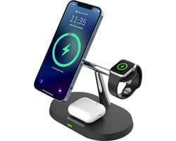 Phonebuddy 3-in-1 Qi Magsafe draadloze oplader - 15W - Oplaadstation - Zwart - iPhone, Apple Watch, AirPods - iOS & Android