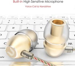 UiiSii HM7 - In Ear - Oortjes met draad en microfoon - 120cm- 3,5mm Audiokabel - Grijs — thumbnail 3