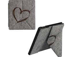 kwmobile vilten case voor e-reader - geschikt voor Amazon Kindle Oasis 10. Generation - Magnetische sluiting - Brushed Hart design