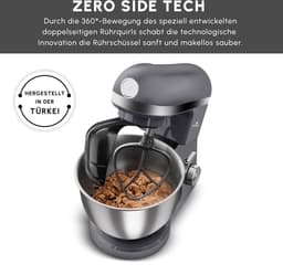 Karaca Mastermaid Chef Pro Keukenchef met twee armen 1500W Space Gray, Shiny Cream, 1500W, 5 L Mixer, Keukenmachine, Snelheidsinstelling, Deeghaak, Kloppen, Kneden en mengen — thumbnail 3