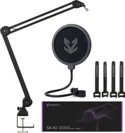 Sensic SA 10 Microfoon Arm met Popfilter - Microfoon Standaard - Boom Arm - Statief - Extra lang — thumbnail 1