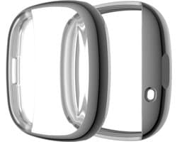 Screenprotector watch case - hoesje - geschikt voor Fitbit Versa 3 - grijs