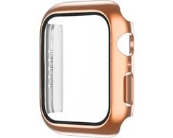 Screenprotector watch case - hoesje - geschikt voor Apple Watch Series 7 en 8 - 45 mm - rosegoud