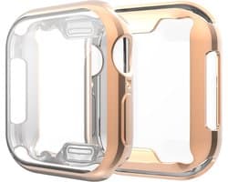 Screenprotector watch case - hoesje - geschikt voor Apple Watch Series 4/5/6/SE - 44 mm - rosegoud
