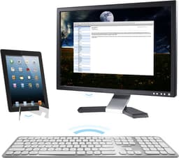 Macally BTWKEYMB dun draadloos bluetooth-toetsenbord voor Apple Mac, iPad en iPhone - U.S. English (QWERTY) - Wit/Zilverkleurig — thumbnail 5