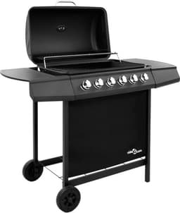 vidaXL Gasbarbecue met 6 branders zwart — thumbnail 3