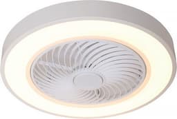 Plafondventilator Fiato Ø 50 cm - metalen ventilator - ventilator voor laag/schuin plafond - top kwaliteit - stil - energie zuinig - 6 snelheden - warm wit licht 2700 Kelvin - 3 step dim - zomer en winter stand - wit — thumbnail 4