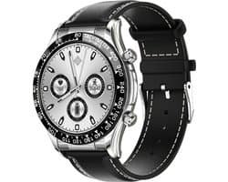 Darenci Smartwatch Superior Pro - Smartwatch heren - Activity Tracker - Touchscreen - Bluetooth bellen - Bluetooth muziek - Stalen band - Heren - Horloge - Stappenteller - Bloeddrukmeter - Verbrande calorieën - Zuurstofmeter -Waterdicht- Zilver/Zwart