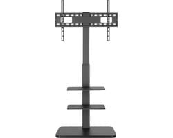 VDD Gaming - TV standaard met plateau - Tv voet universeel - Tv standaard voet - Tv statief - Tv voet standaard - Tv vloerstandaard - Tv beugel - Monitor standaard - Televisie standaard - Draaibaar & In hoogte instelbaar - Voor 37 tot 75 inch