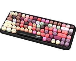 Ajazz 308i Draadloos Toetsenbord - Retro Style 18/84 Toetsen Bluetooth 2.4Ghz Numeriek Toetsenbord voor Tablet Laptop Android - Zwart