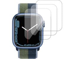 Screenprotector geschikt voor Apple Watch Series 7 45mm - Screenprotector geschikt voor iWatch 7 45mm - Tempered Glass - 3 Stuks