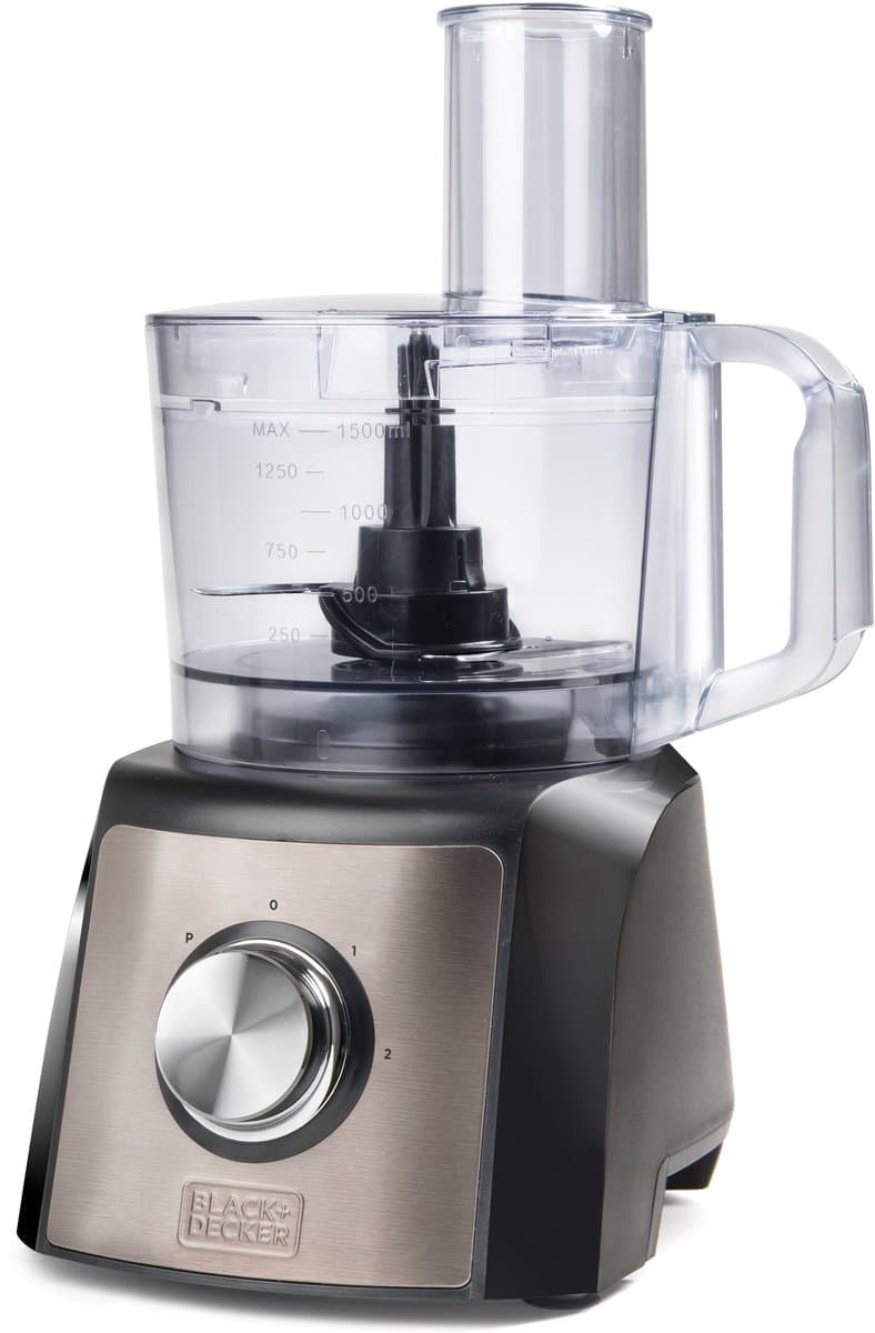 BLACK+DECKER - BXFPA1200E - Keukenmachine 1.200 W - Karaf 1,5L - 2 Snelheden/Turbofunctie - 8 Accessoires - Roestvrijstalen Afwerking - Anti-vingerafdruk - BPA-vrij — afbeelding 1