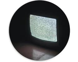 Dibond Wandcirkel - Televisie zonder Beeld  - 60x60cm Foto op Aluminium Wandcirkel (met ophangsysteem)