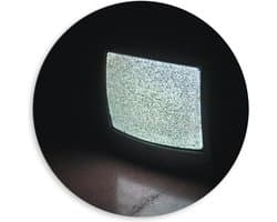 Dibond Wandcirkel - Televisie zonder Beeld  - 80x80cm Foto op Aluminium Wandcirkel (met ophangsysteem)