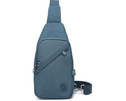 Bagwise® Crossbodytas - Sling Bag - Anti Diefstal - Dames - Heren - S - (1239) - Blauw