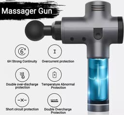Regentech® Massage Gun - Professioneel Massage Apparaat - LCD - 20 Standen - Zwart — thumbnail 4
