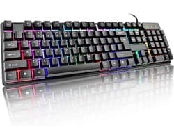 RK6300 GLB Regenboog verlichting USB Bedraad Gaming Toetsenbord voor Computer PC Laptop