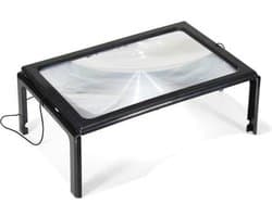 Vergrootglas - Leesloep - A4 - vergrootglas voor volwassenen - 4X LED - Zwart - 3x Vergroting