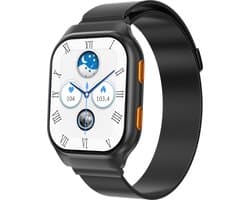 ISHIVA® AMOLED Smartwatch - Smartwatch Dames - Smartwatch Heren - Smartwatch Android - Stappenteller - Slaapmonitor - Hartslagmonitor - 2 jaar Garantie - Zwart