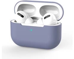 AirPods Hoesje geschikt voor Apple AirPods 4 – Violetgrijs - Siliconen Beschermende Case