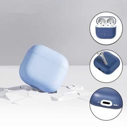 AirPods Hoesje geschikt voor Apple AirPods 4 – Babyblauw - Siliconen Beschermende Case — thumbnail 5