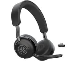 JLab Epic Work Headset met Microfoon - Bluetooth Dongle - Voor Laptop en Computer - Computer headset - 90 uur batterij - USB C - Cloud Foam Oorkussens - 2 in 1 Charging Dock - Draadloze Koptelefoon
