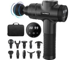 Massagepistool Massagepistool met 30 Snelheden en 10 Massagekoppen Draadloos Massagepistool 2800mAh Percussiemassageapparaat met LCD-Aanraakscherm Elektrische Handmassageapparaten