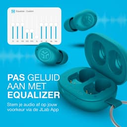 JLab JBuds Mini Draadloze Oordopjes - Bluetooth Oortjes Draadloos - 20 uur Batterijduur - Klein Design - Noise Cancelling Microfoon - Touch Sensoren - Multipoint - Aqua — thumbnail 4