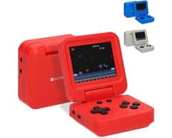 Silvergear Retro Game Console Opvouwbaar met 240 Spellen - Geen Internet Nodig - Spelcomputer voor Kinderen - Gaming Computer - Game Console Handheld - Vakantie Speelgoed - Cadeau voor Jongens en Meisjes - 6, 7, 8, 9, 10, 11, 12+ Jaar - Rood