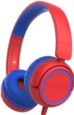 StayPowered Koptelefoon - Veilig & Comfortabel voor Kinderen - 85dB Geluidslimiet - Zacht Memory-Schuim - Ergonomisch Ontwerp - Opvouwbaar & Duurzaam - Verstrengelvrij Kabel - Universele Compatibiliteit - Rood - Levering Sneller dan Aangegeven! — thumbnail 1