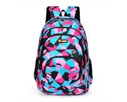 Stevige rugzak | roze | 25 liter | meisjes rugzak | schooltas - studentenrugzak | geblokt vakjes patroon | geschikt voor laptop voor jongens en meisjes of heren en dames