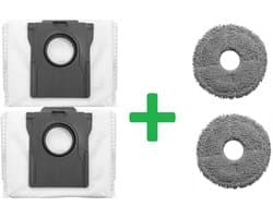 2 x mop - dweildoek + 2 x stofzuigerzak zak voor Dreame X50 - X40 - X30 - Hoogwaardige vervanging compatibel met Dreame L10s pro Ultra - L10s Pro Ultra Heat - X40 Ultra E12 - L40 Ultra - L10s Ultra Gen2 - Accessoires - reserveonderdelen