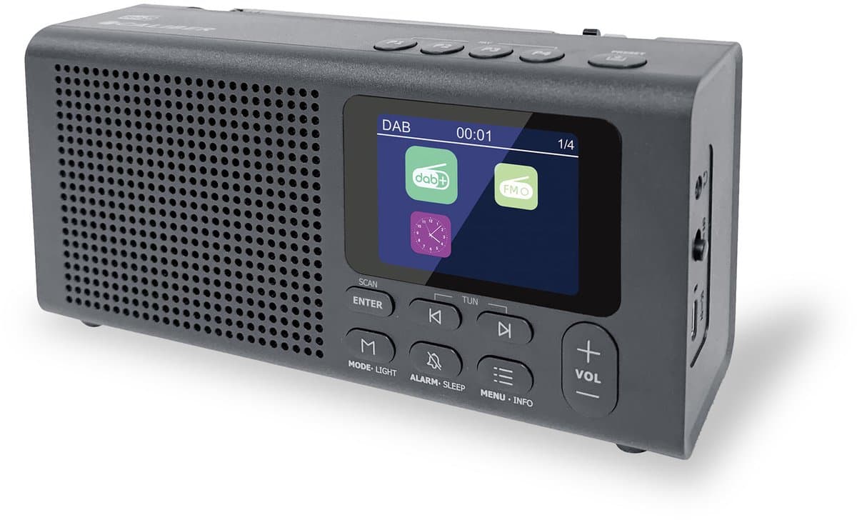 Caliber Noodradio - fm en dab+ - Radio op Batterijen - Noodpakket - Noodradio - Werkt op Batterijen en Netstroom - lcd scherm - Wekkerfunctie - 10 Presets (HPG318DAB) — afbeelding 1