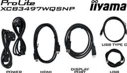 iiyama ProLite XCB3497WQSNP-B1 - 34 inch - WQHD - VA - USB-Hub (4x) - Verstelbaar - USB-C Dock - Curved — thumbnail 3