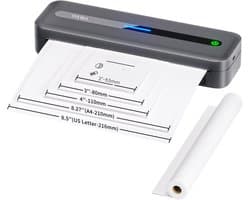 ONEIRO PRO O40F Draagbare Bluetooth printer Grijs - A4 - Thermal printer - all in one - draagbaar - compact - kantoor - school - printen - draadloos - bluetooth