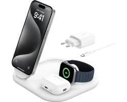 Belkin 3-in-1 Draadloze Lader met Qi2 15W – Magsafe compatibel - Wit