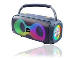 OKOP Bluetooth speaker - Draadloze muziek box - Draagbaar - Verlichting - 2x5W - Verschillende kleuren - RGB LED - Blauw